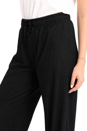 Ribbed Wide Leg Pants - Carina - كارينا