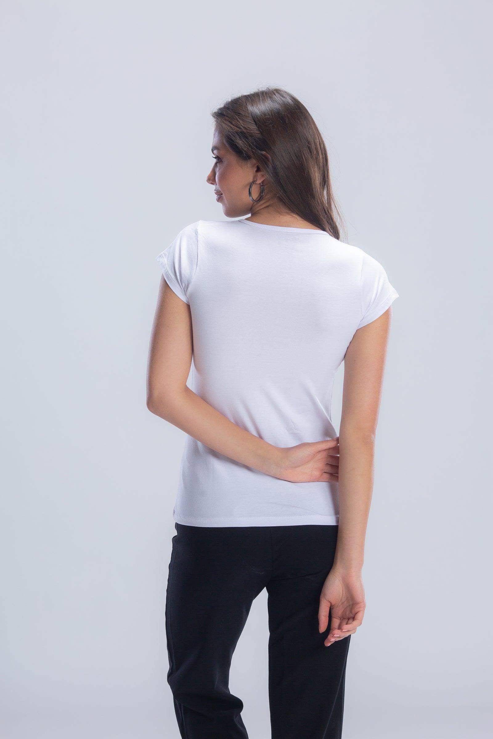 Round Neck Solid Top - Carina - كارينا