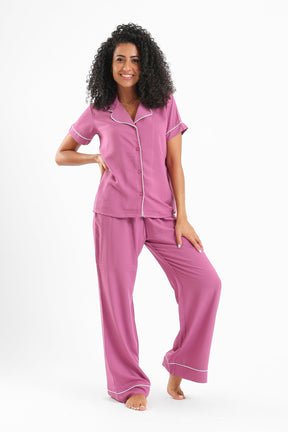 Short Sleeves Pyjama Pants Set - Carina - كارينا