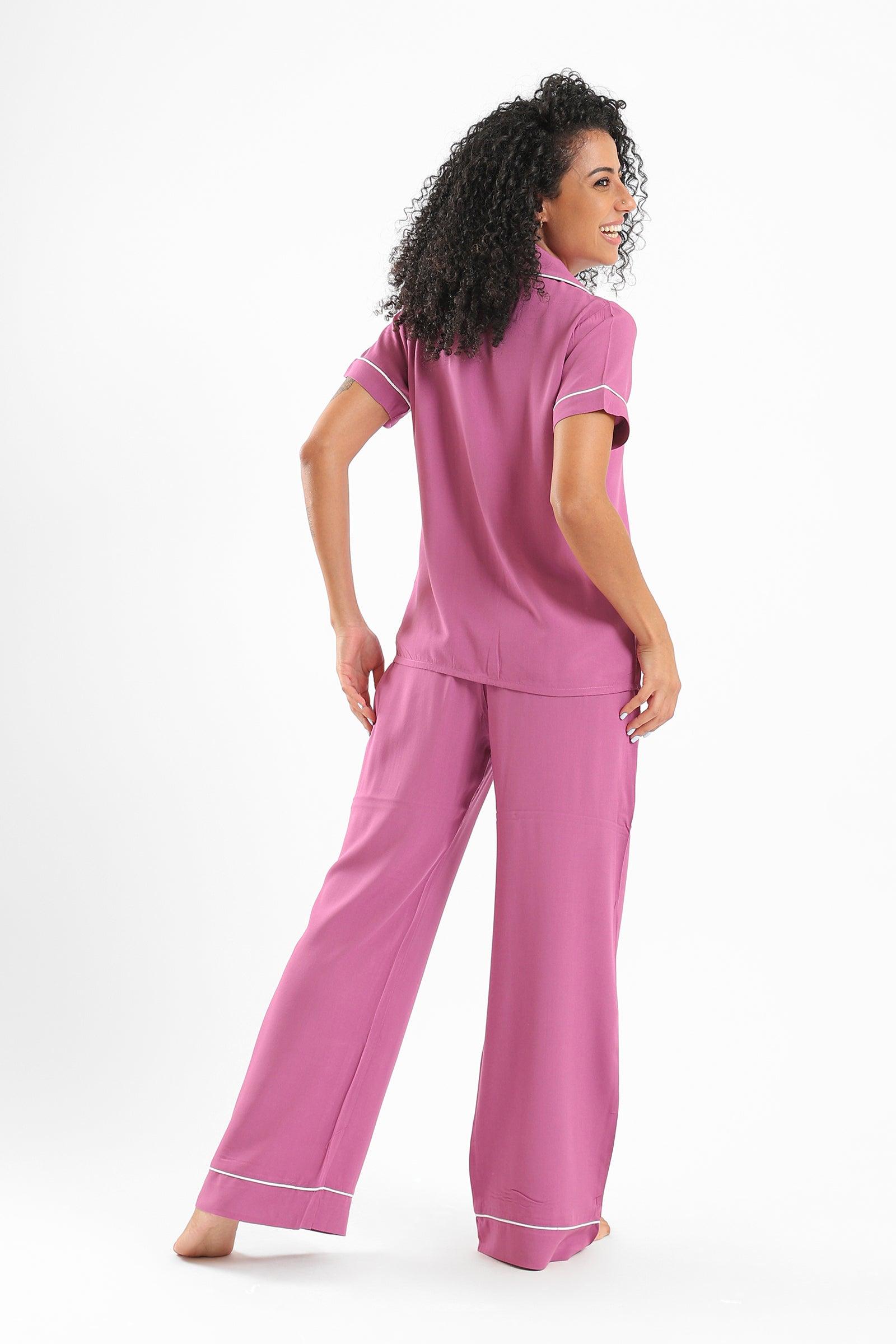 Short Sleeves Pyjama Pants Set - Carina - كارينا