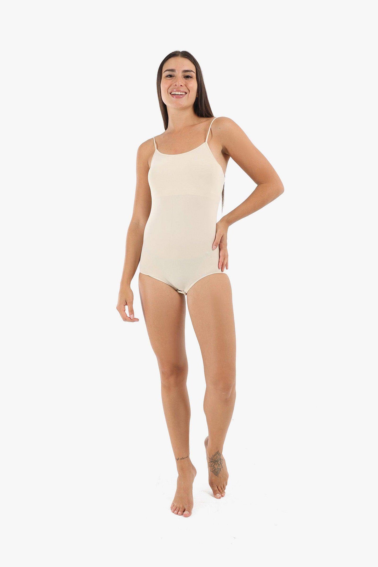 Spaghetti Strap Solid Bodysuit - Carina - كارينا