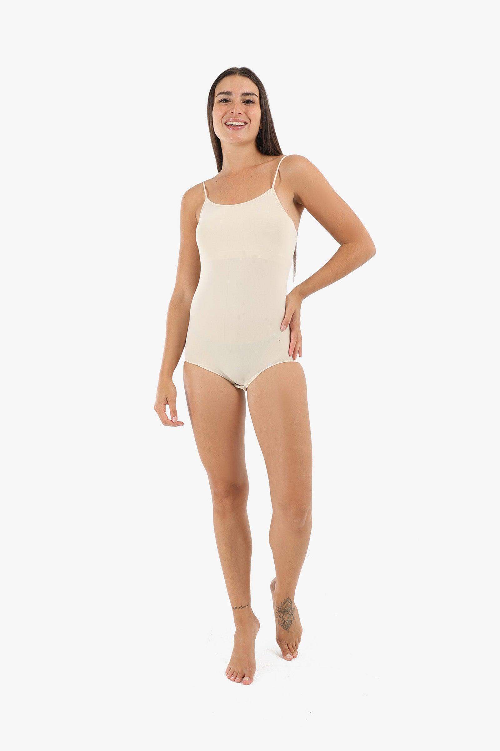 Spaghetti Strap Solid Bodysuit - Carina - كارينا