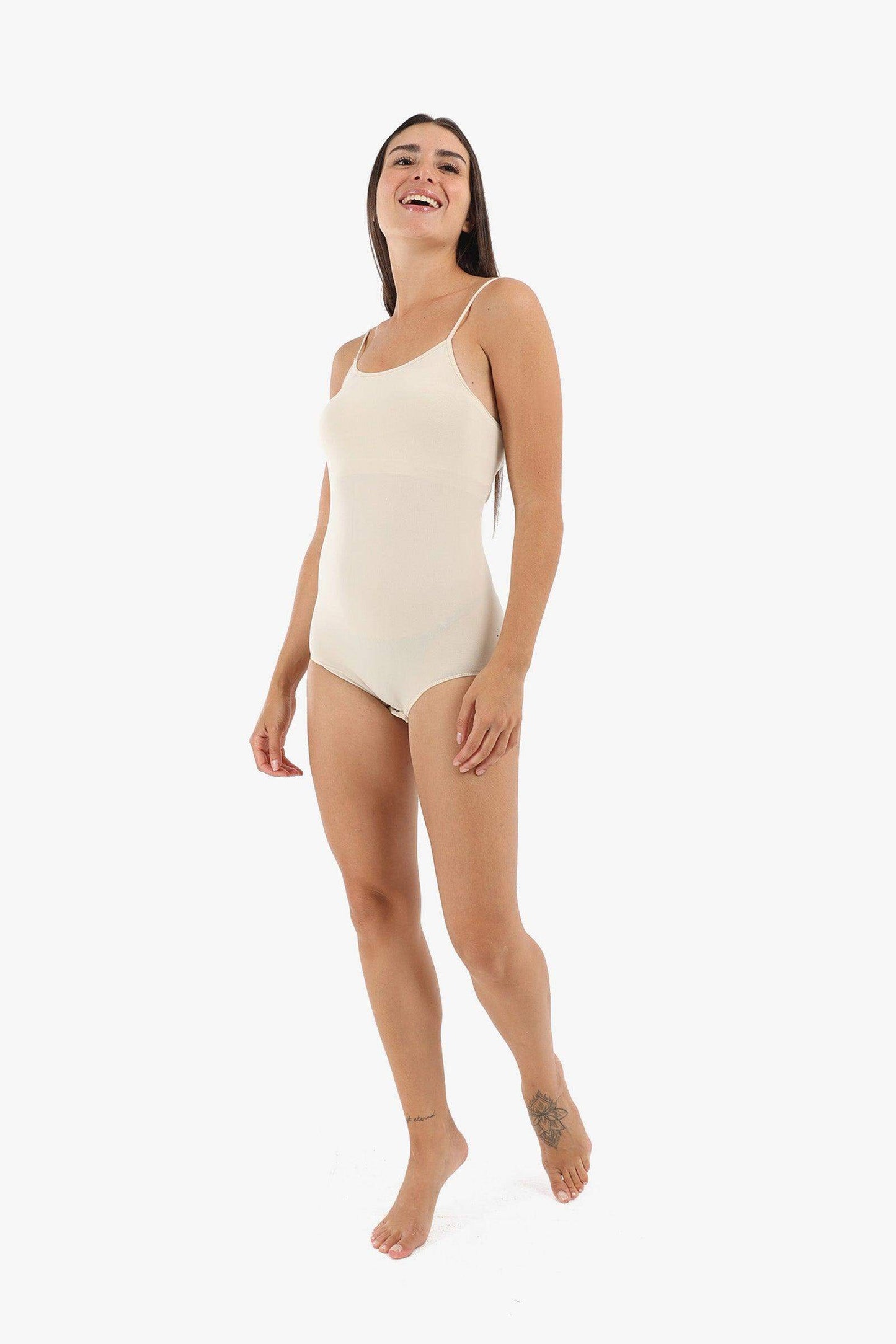 Spaghetti Strap Solid Bodysuit - Carina - كارينا