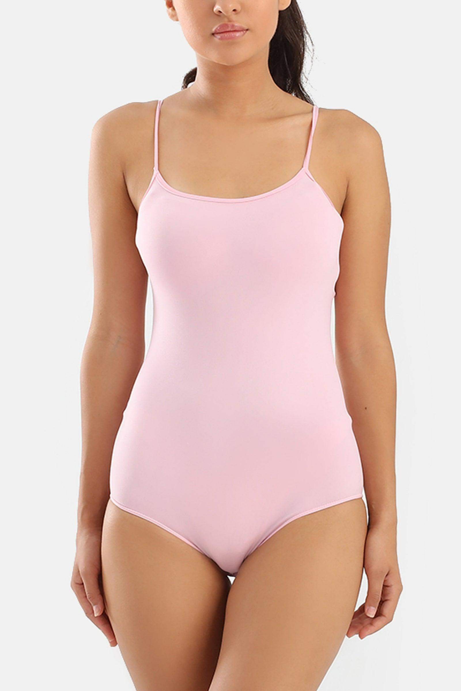 Spaghetti Strap Solid Bodysuit - Carina - كارينا