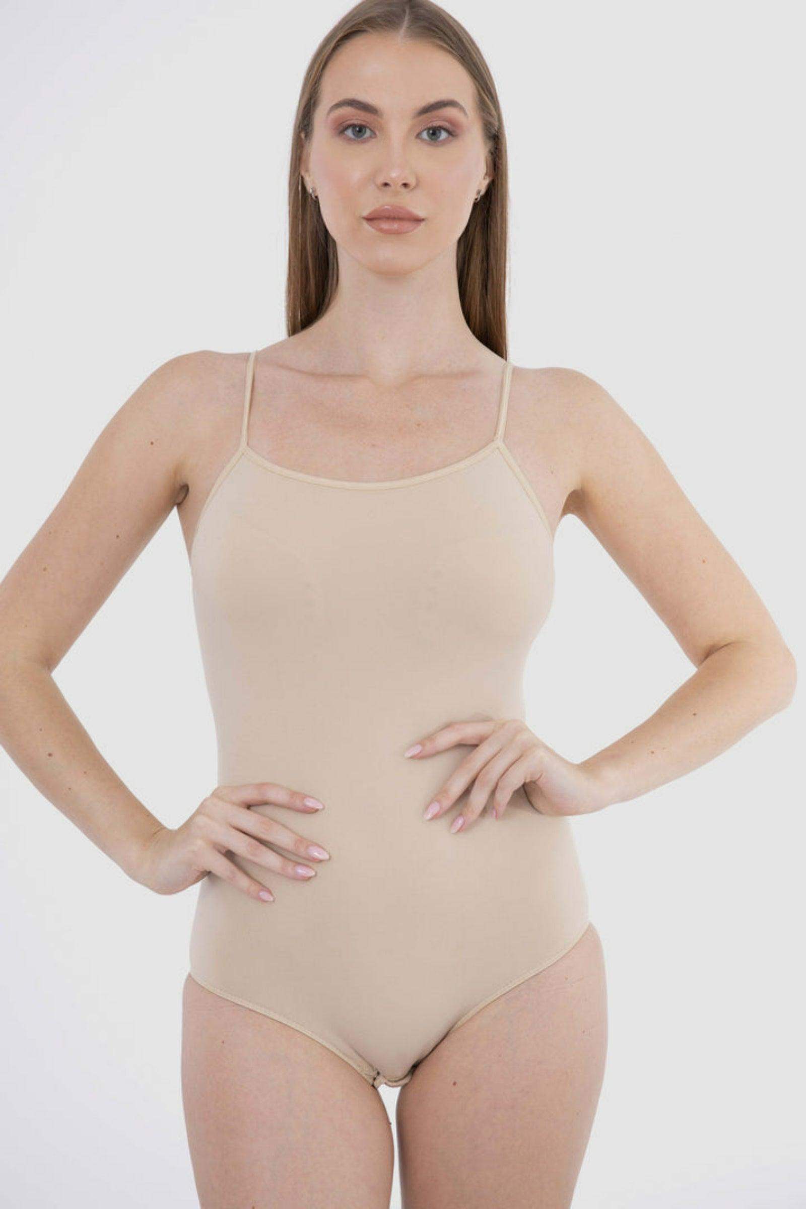 Spaghetti Strap Solid Bodysuit - Carina - كارينا