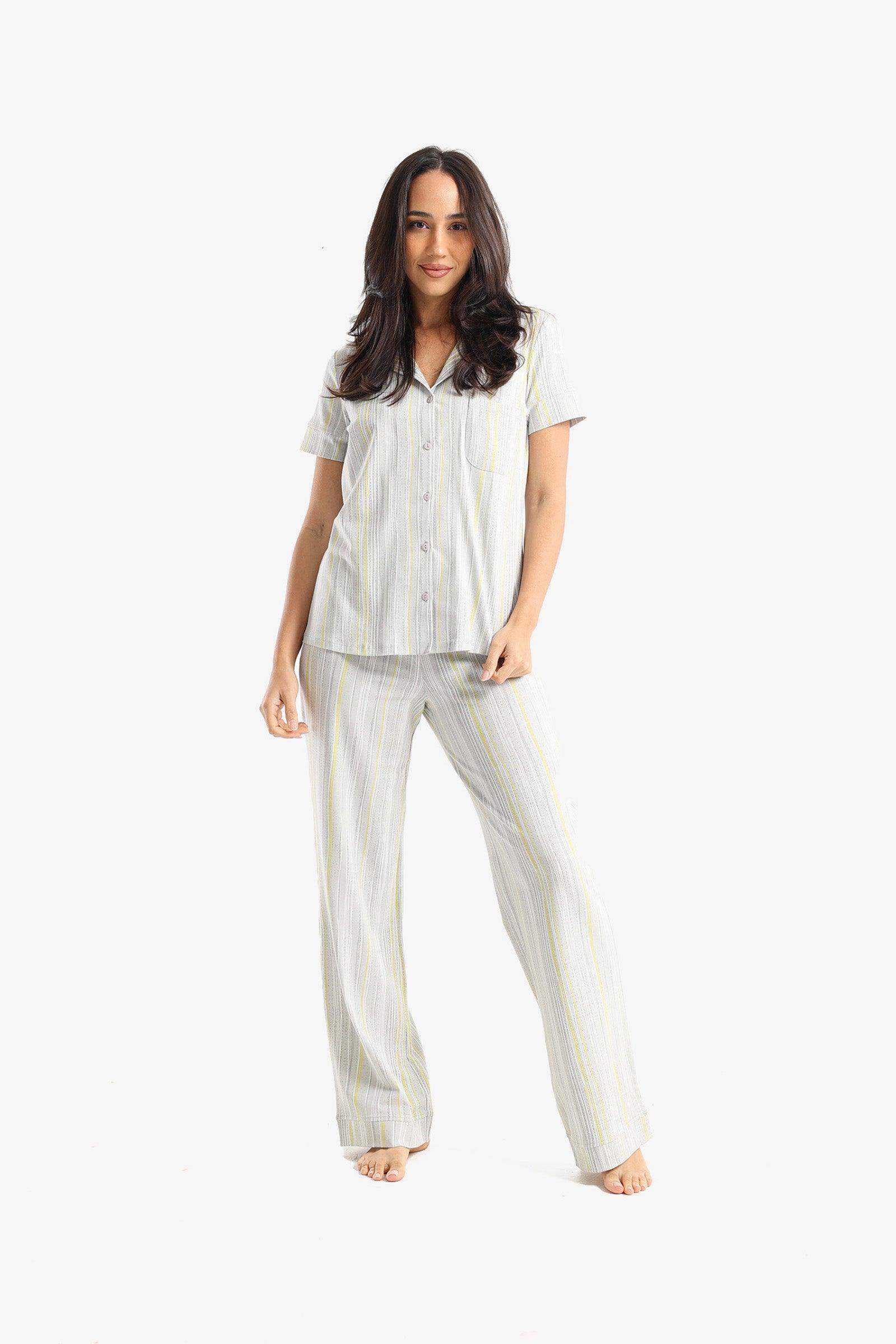 Striped Colored Pyjama Set - Carina - كارينا