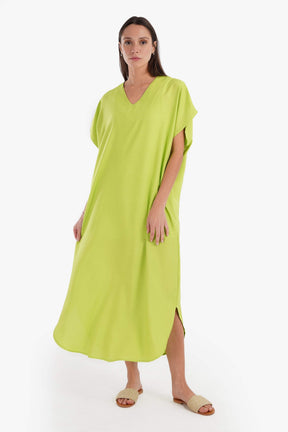 V-Neck Solid Dress - Carina - كارينا