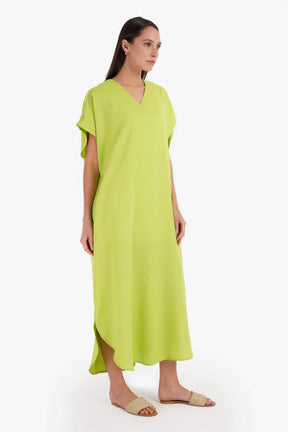 V-Neck Solid Dress - Carina - كارينا