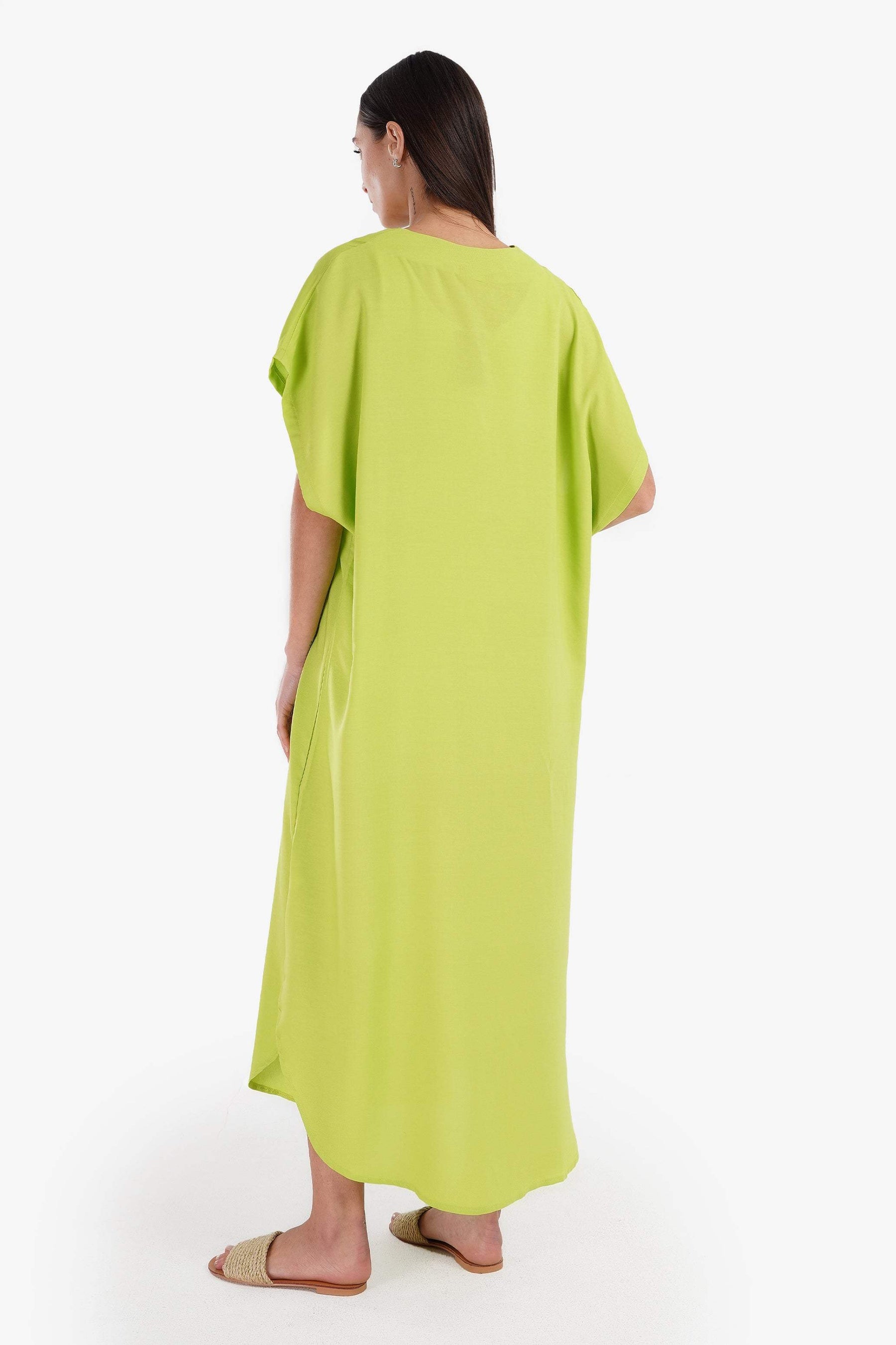 V-Neck Solid Dress - Carina - كارينا