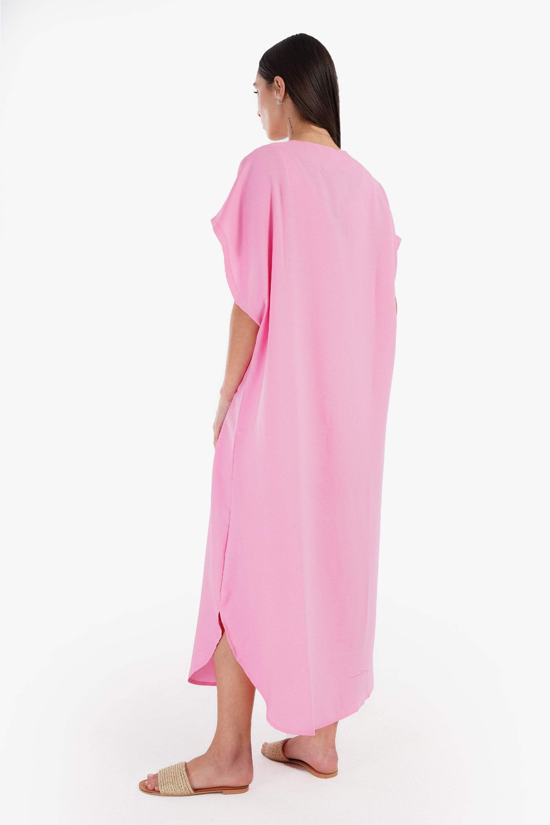 V-Neck Solid Dress - Carina - كارينا