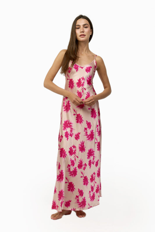 Floral Satin Nightgown