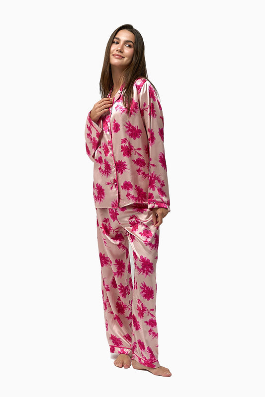Floral Satin Pyjama Set