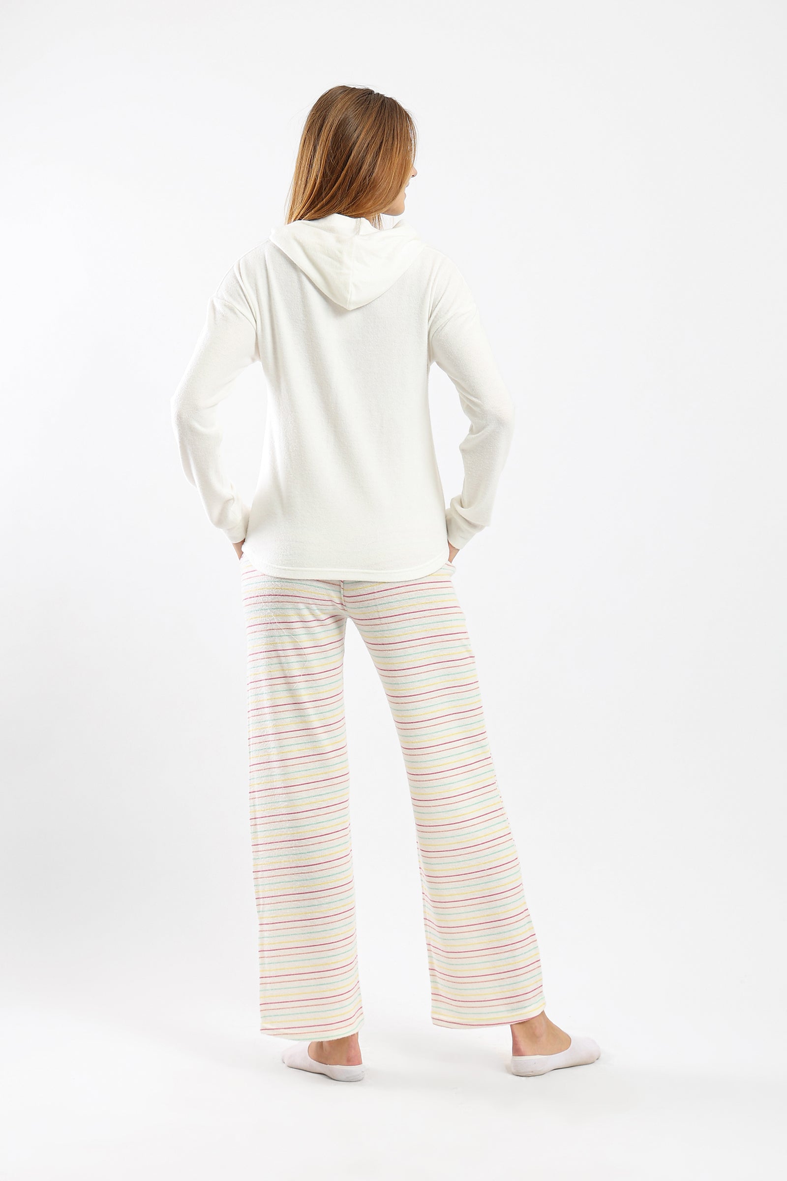 Pyjama Set with Striped Pants