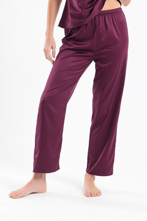 3 Pieces Satin Pyjama Set - Carina - كارينا