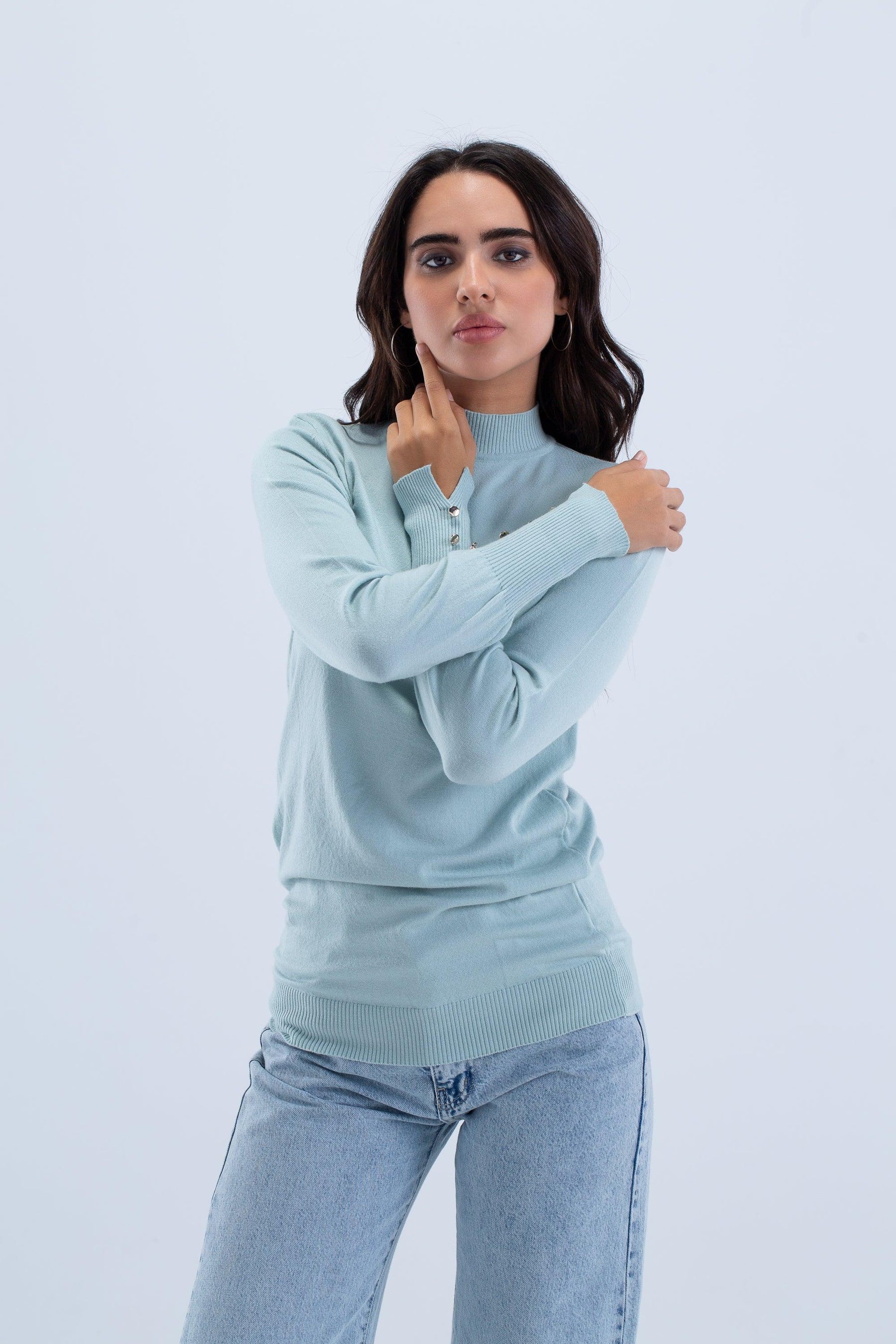 4 Buttoned Sleeves Pullover - Carina - كارينا