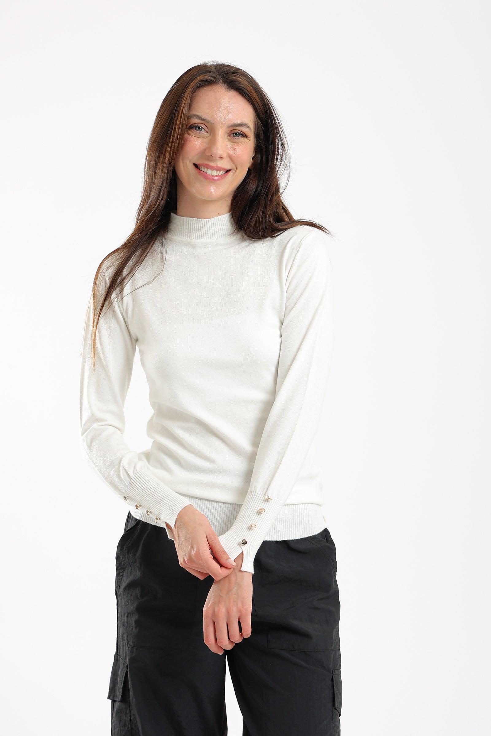 4 Buttoned Sleeves Pullover - Carina - كارينا