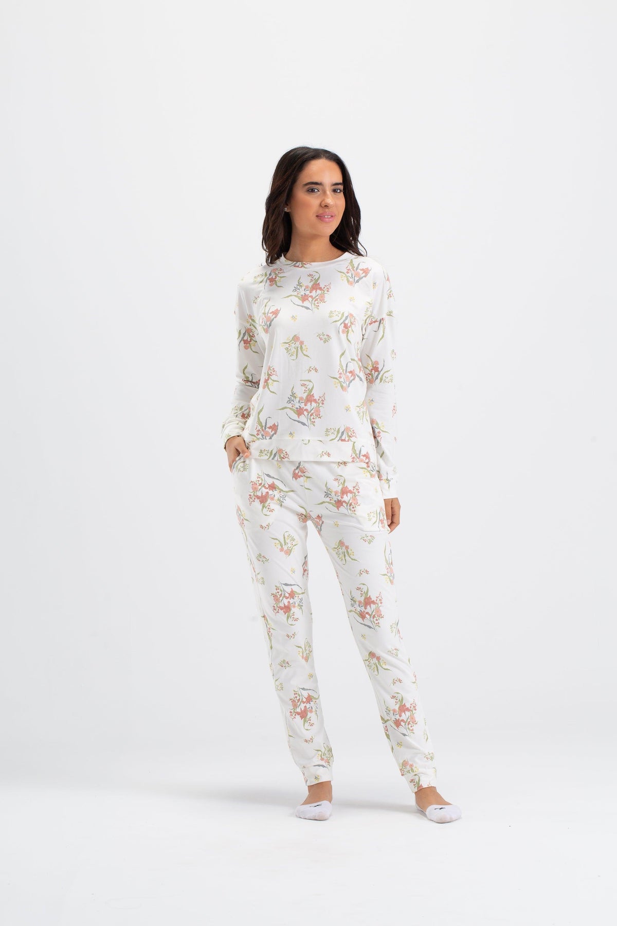 All Over Floral Print Pyjama Set - Carina - كارينا