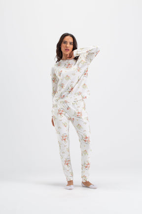 All Over Floral Print Pyjama Set - Carina - كارينا