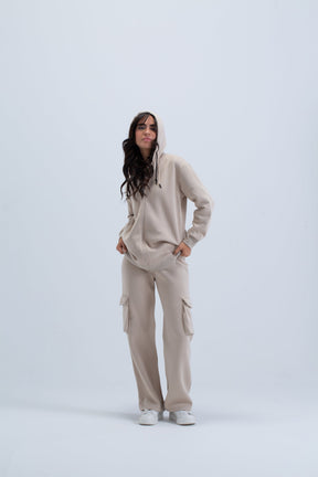 Beige Cargo Lounge Pants