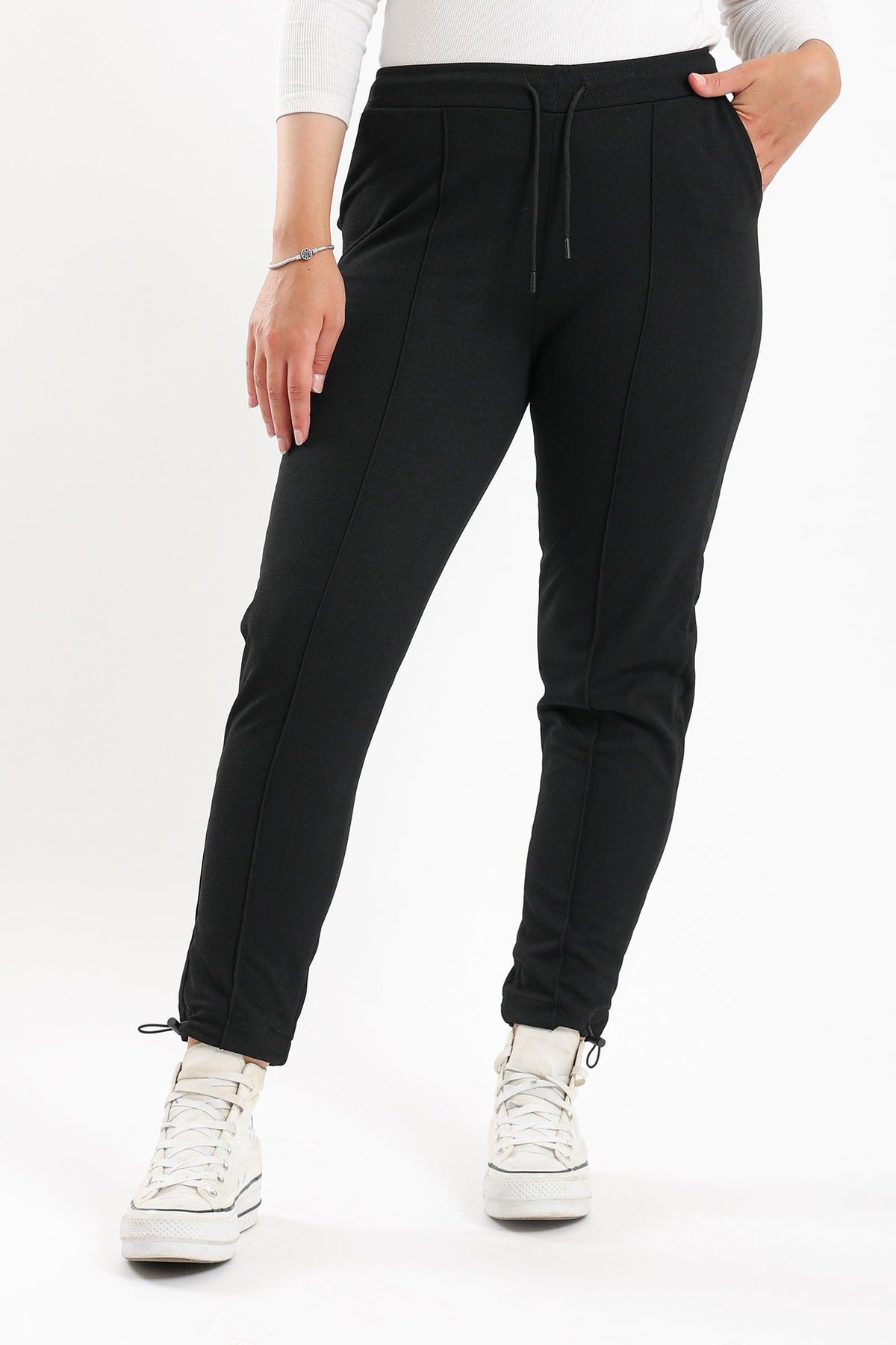 Black Piping Lounge Pants - Carina - كارينا