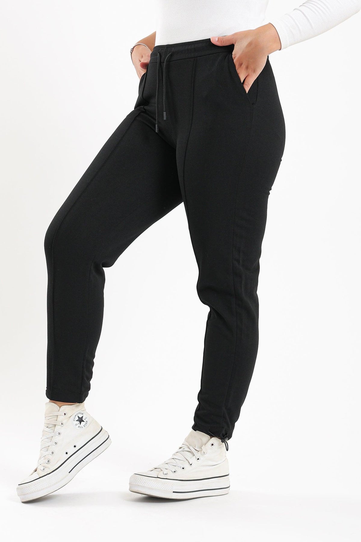 Black Piping Lounge Pants - Carina - كارينا