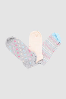 Cotton Ankle Socks - 3 Pairs - Carina - كارينا