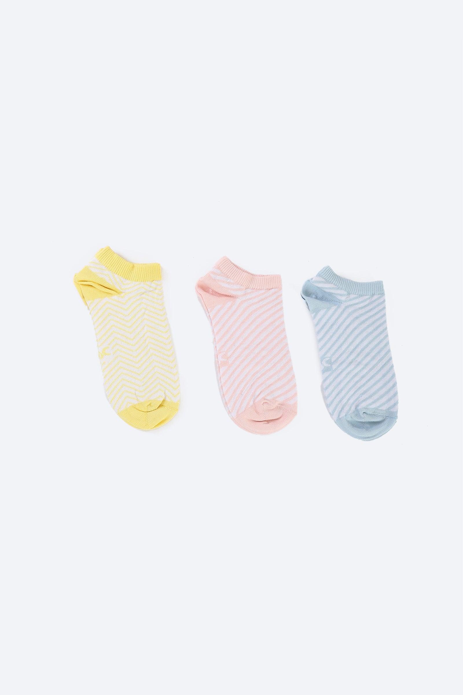 Cotton Ankle Socks - 3 Pairs - Carina - كارينا