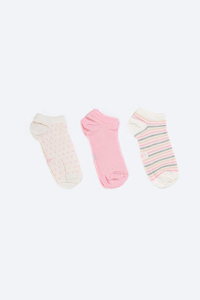 Cotton Ankle Socks - 3 Pairs - Carina - كارينا