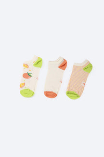 Cotton Ankle Socks - 3 Pairs