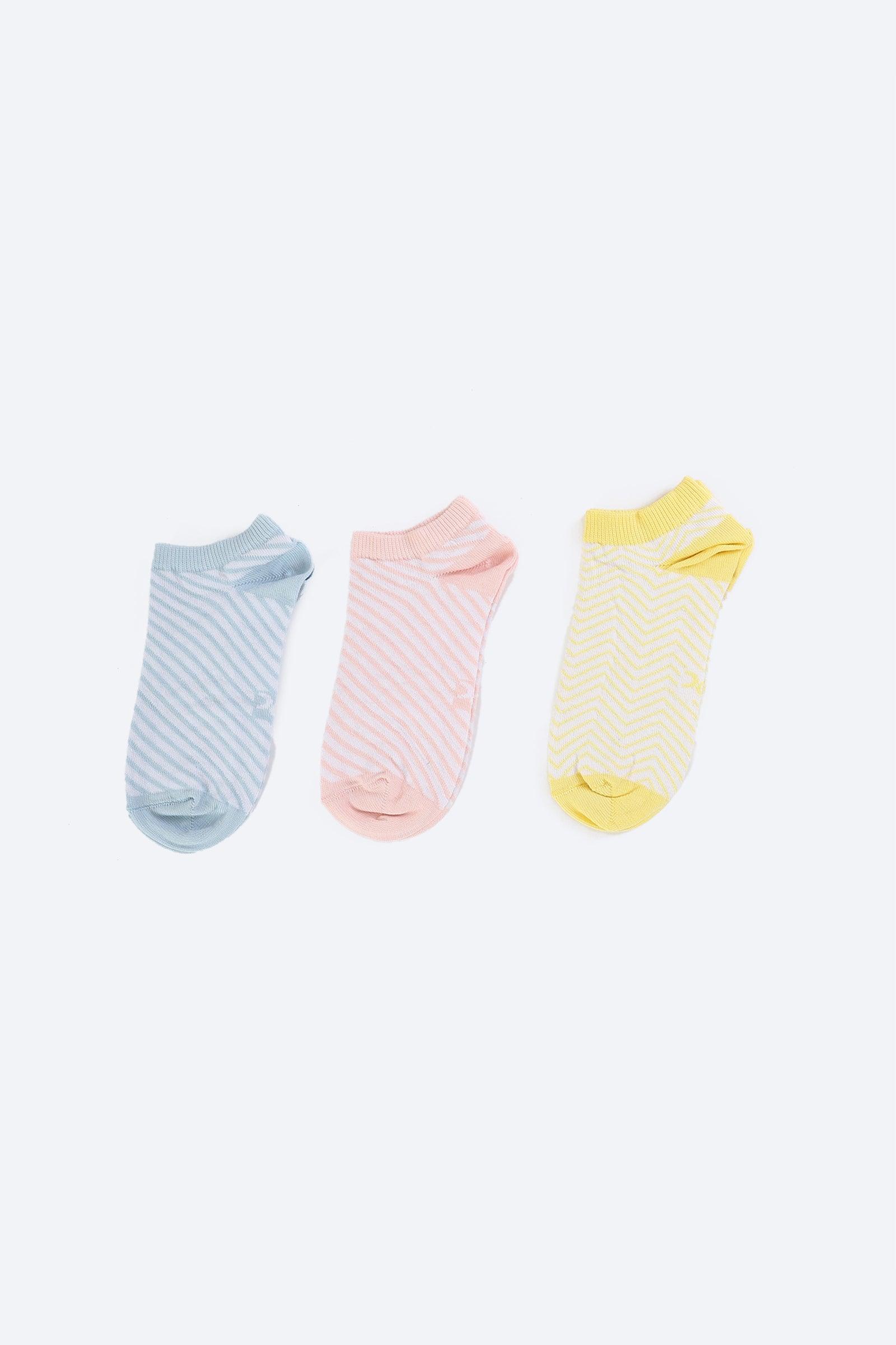 Cotton Ankle Socks - 3 Pairs