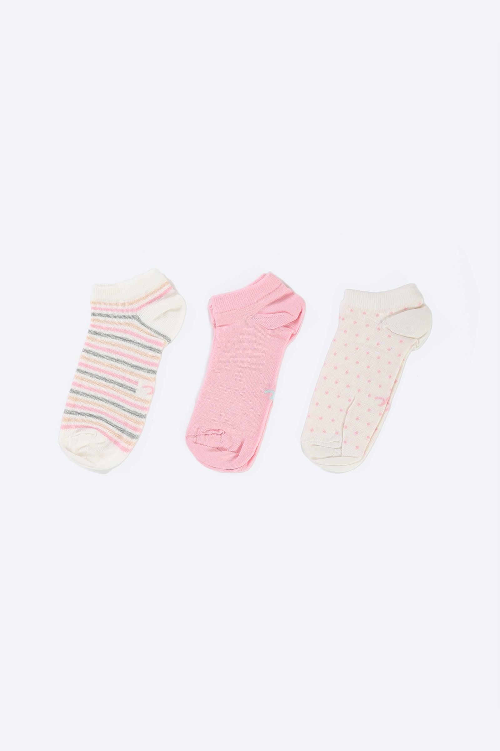 Cotton Ankle Socks - 3 Pairs