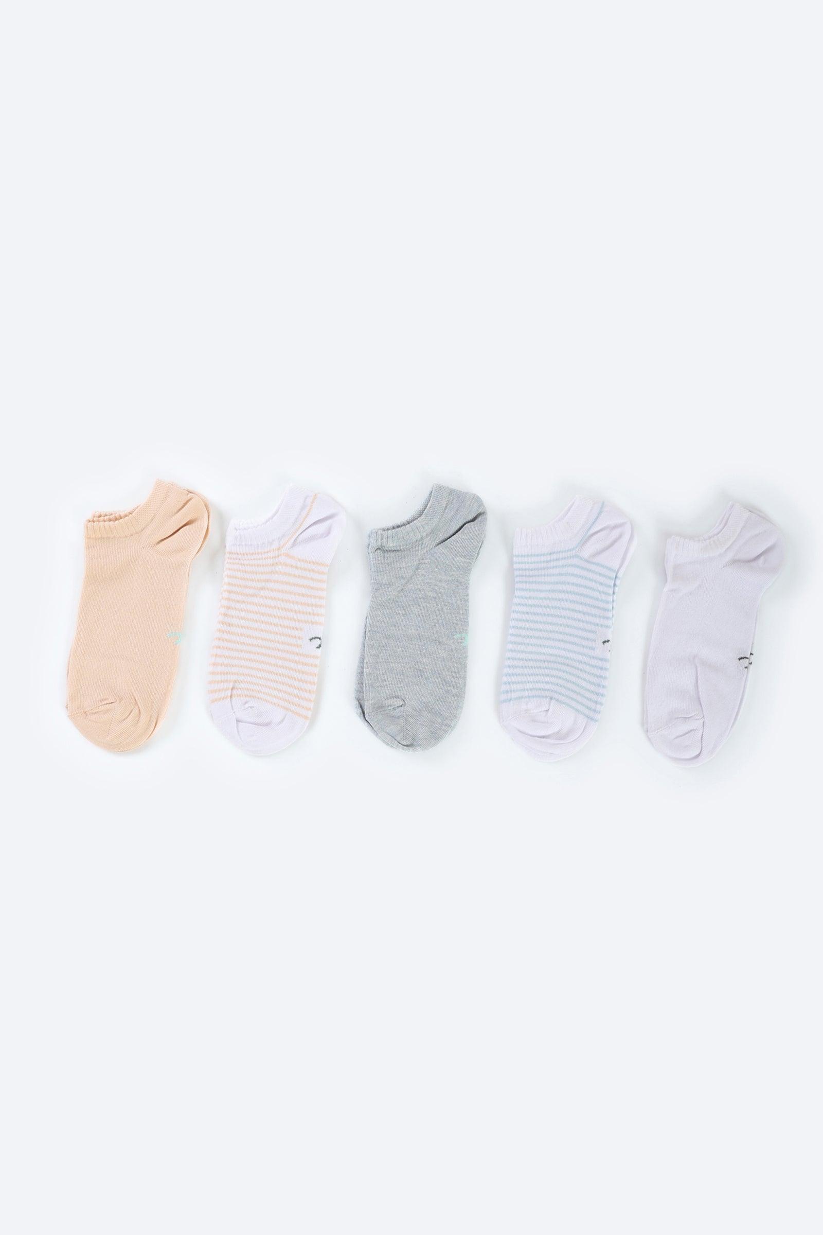 Cotton Ankle Socks - 5 Pairs