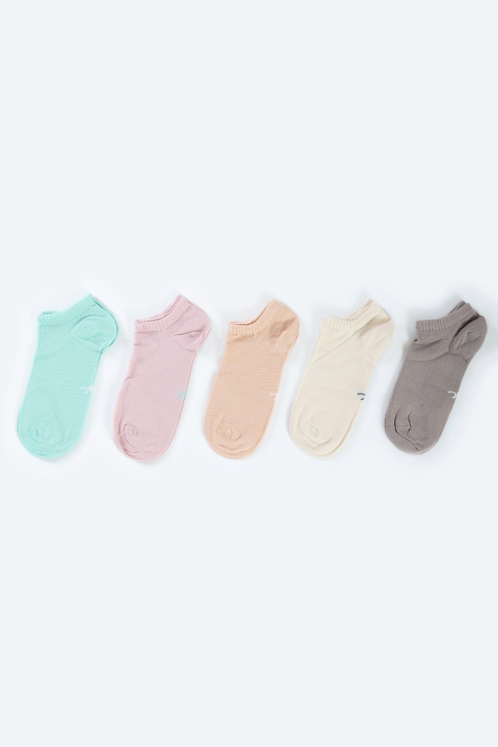 Cotton Ankle Socks - 5 Pairs