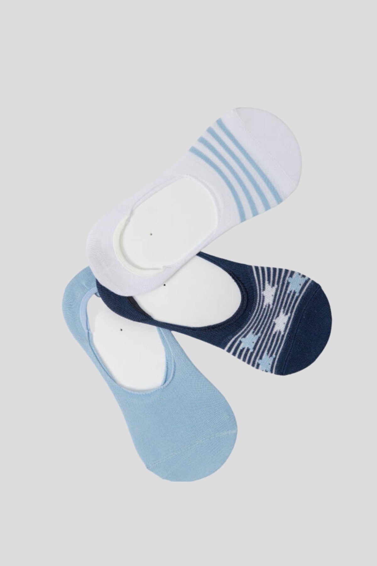 Cotton Invisible Socks - 3 Pairs - Carina - كارينا