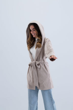 Draped Hooded Coat - Carina - كارينا