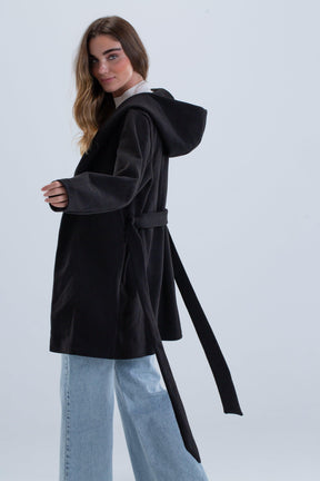 Draped Hooded Coat - Carina - كارينا