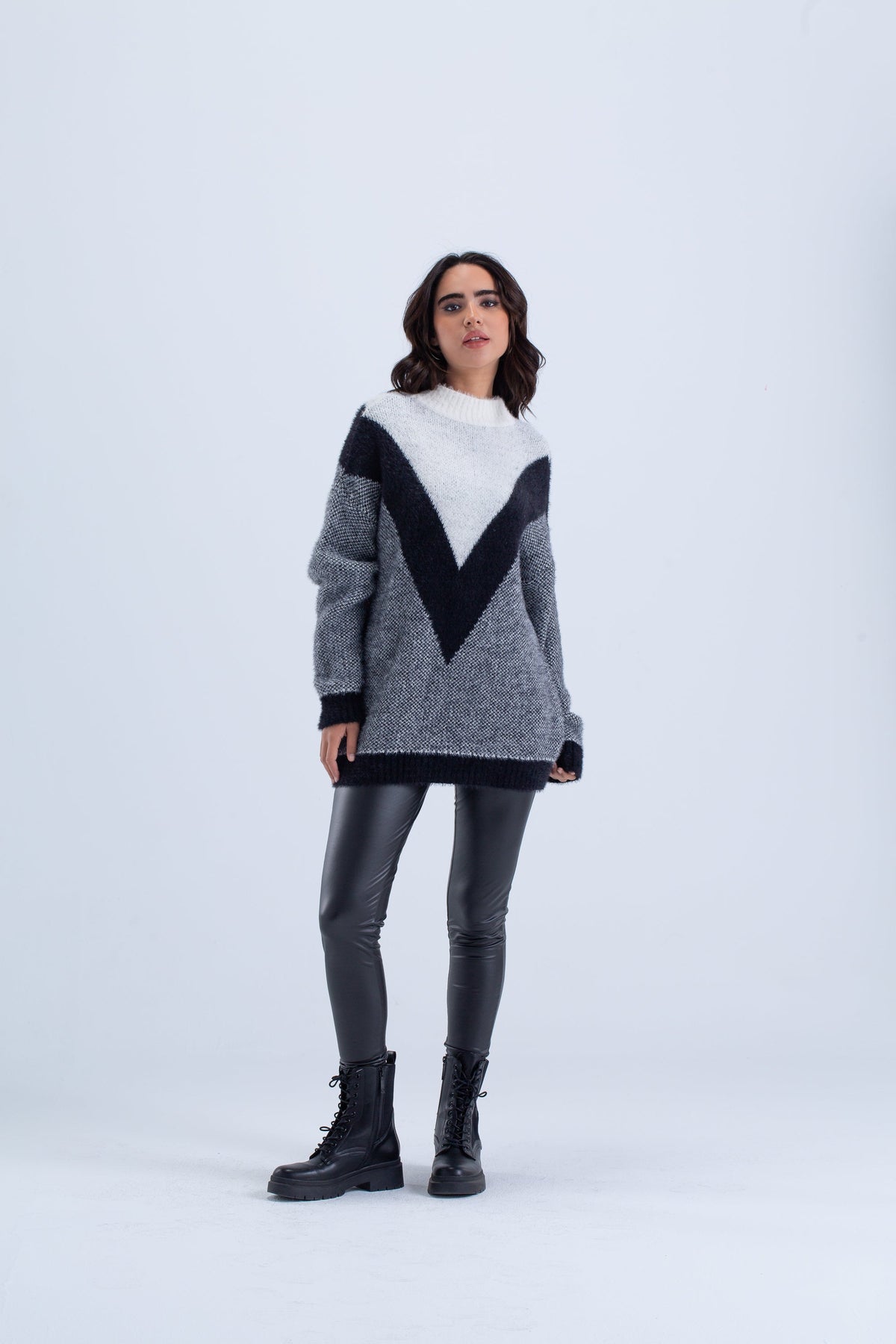 High Neck Knitted Pullover