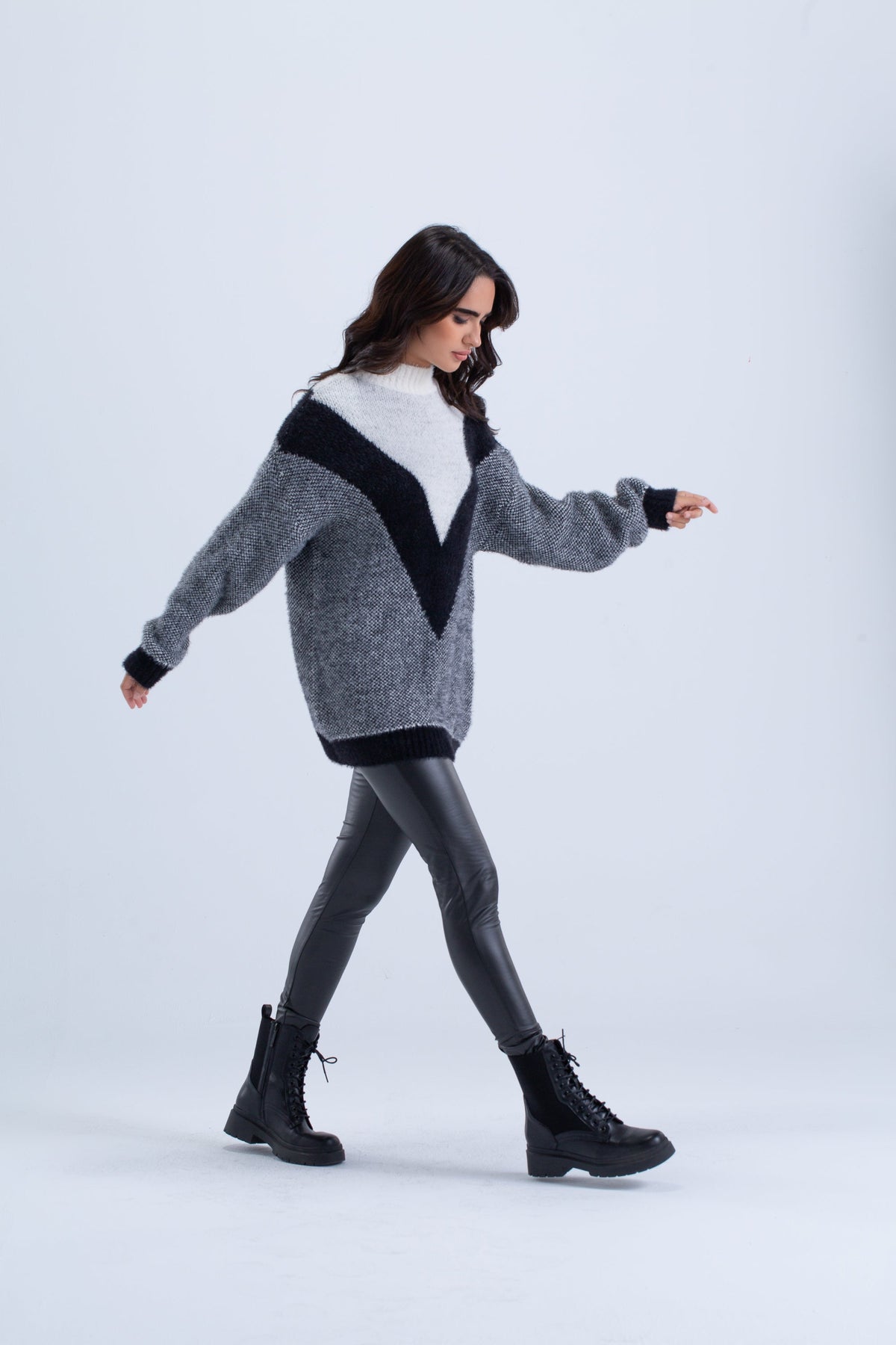 High Neck Knitted Pullover