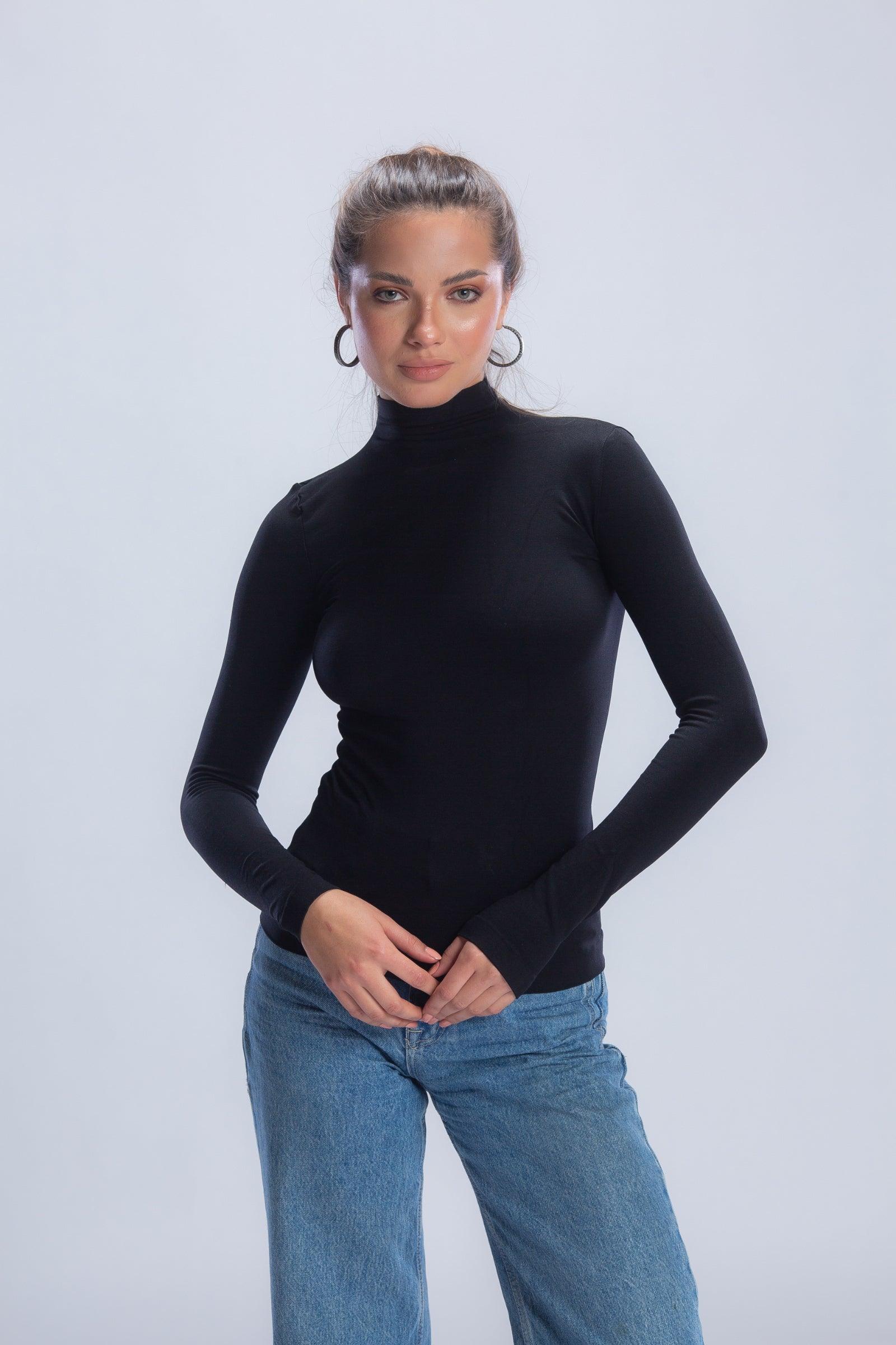 High Neck Long Sleeve Top - Carina - كارينا