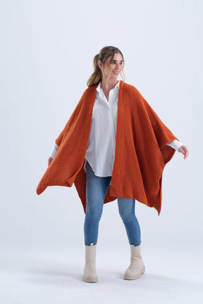 Knitted Open Front Poncho - Carina - كارينا