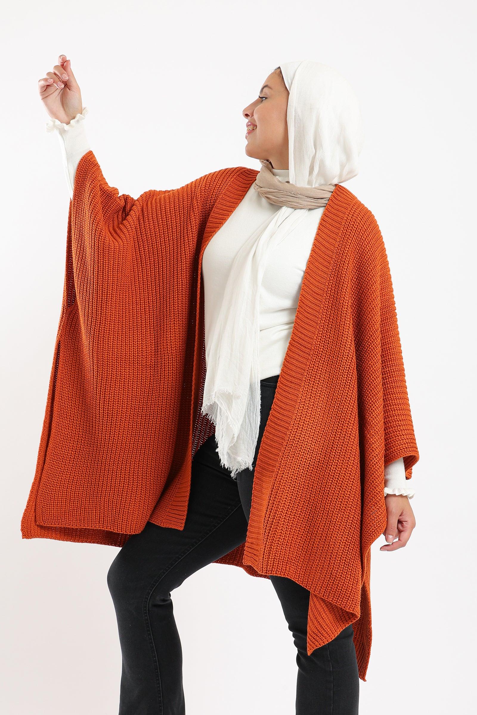 Knitted Open Front Poncho - Carina - كارينا