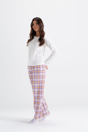 Lilac Checkers Pyjama Set - Carina - كارينا