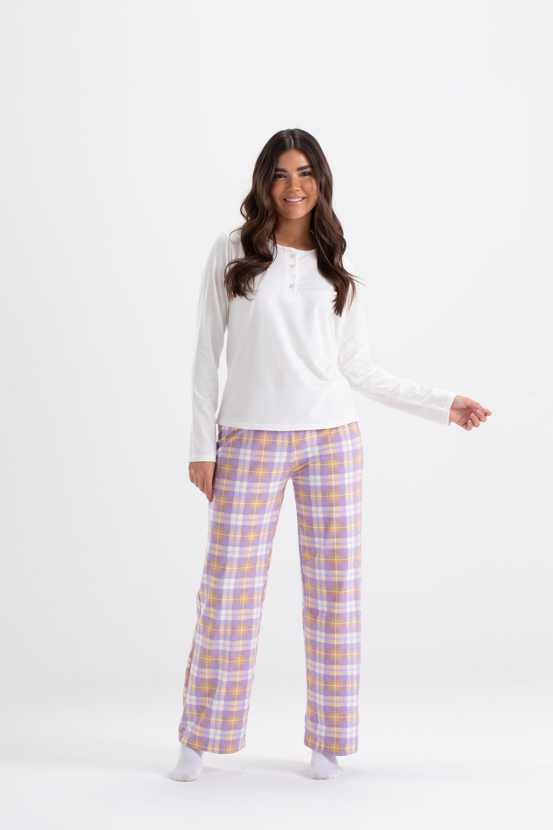 Lilac Checkers Pyjama Set - Carina - كارينا