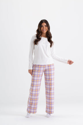 Lilac Checkers Pyjama Set - Carina - كارينا