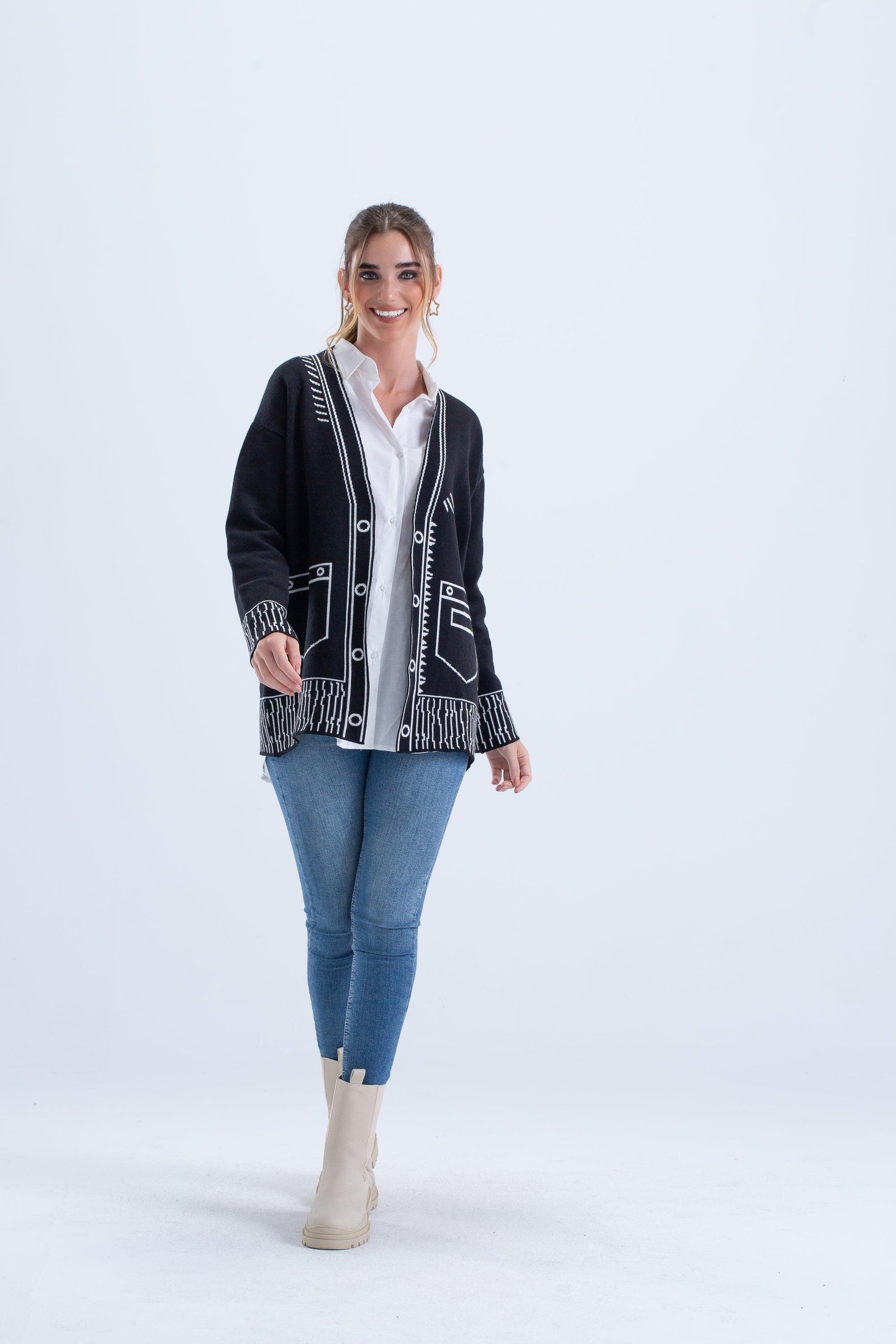 Long Sleeves Knitted Cardigan - Carina - كارينا