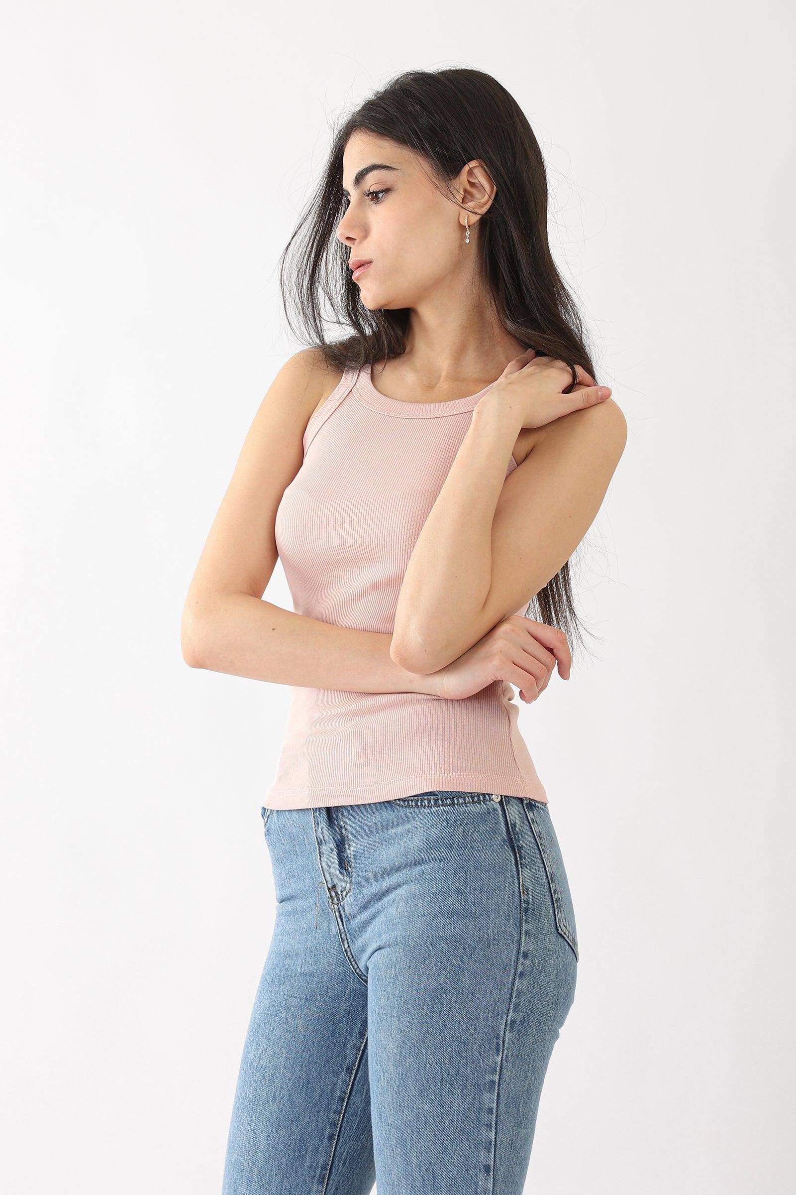 Narrow Cut Ribbed Tank Top - Carina - كارينا