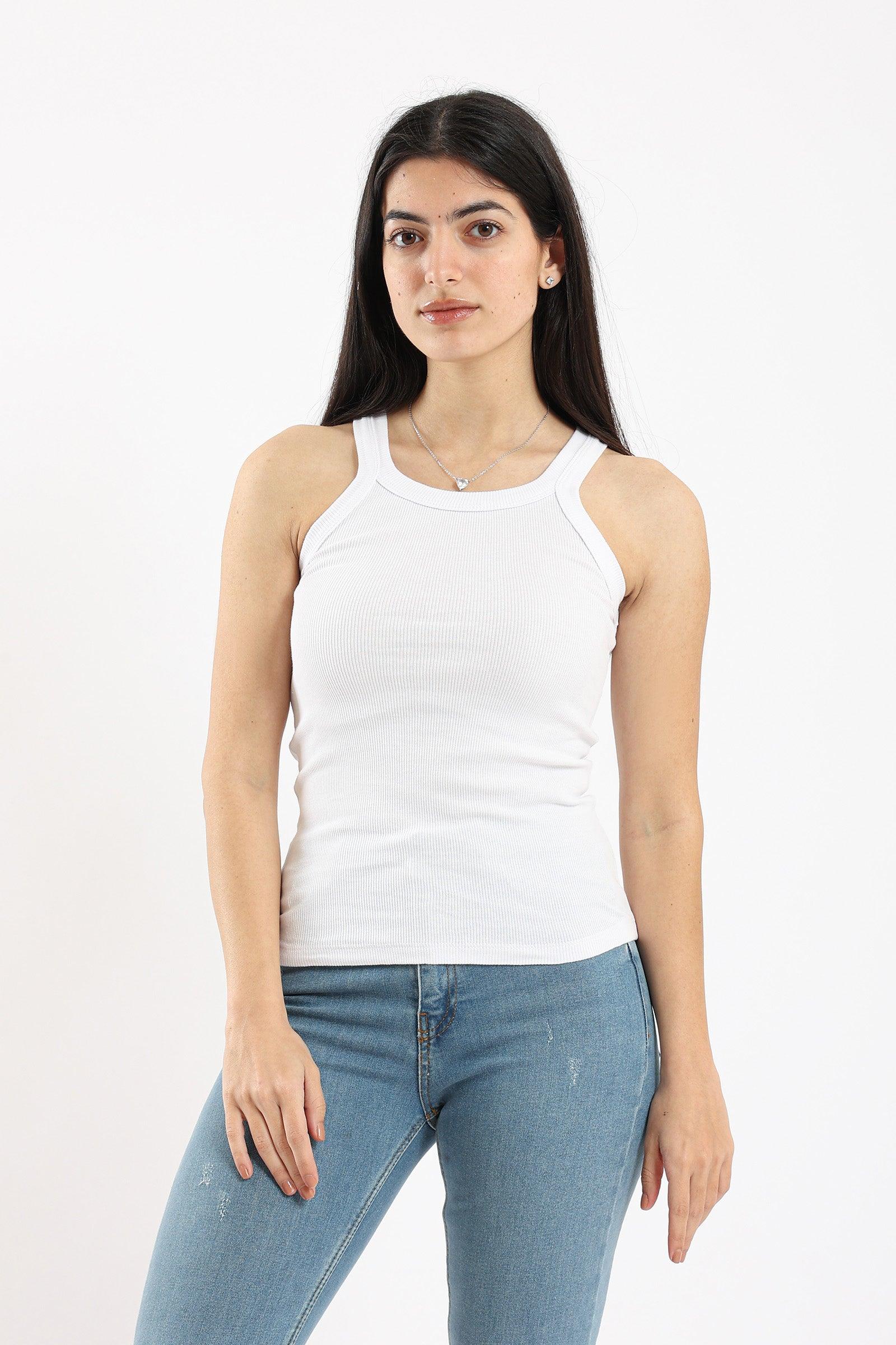 Narrow Cut Ribbed Tank Top - Carina - كارينا