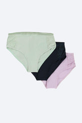 Pack of 3 Brief Panties with Lace - Carina - كارينا