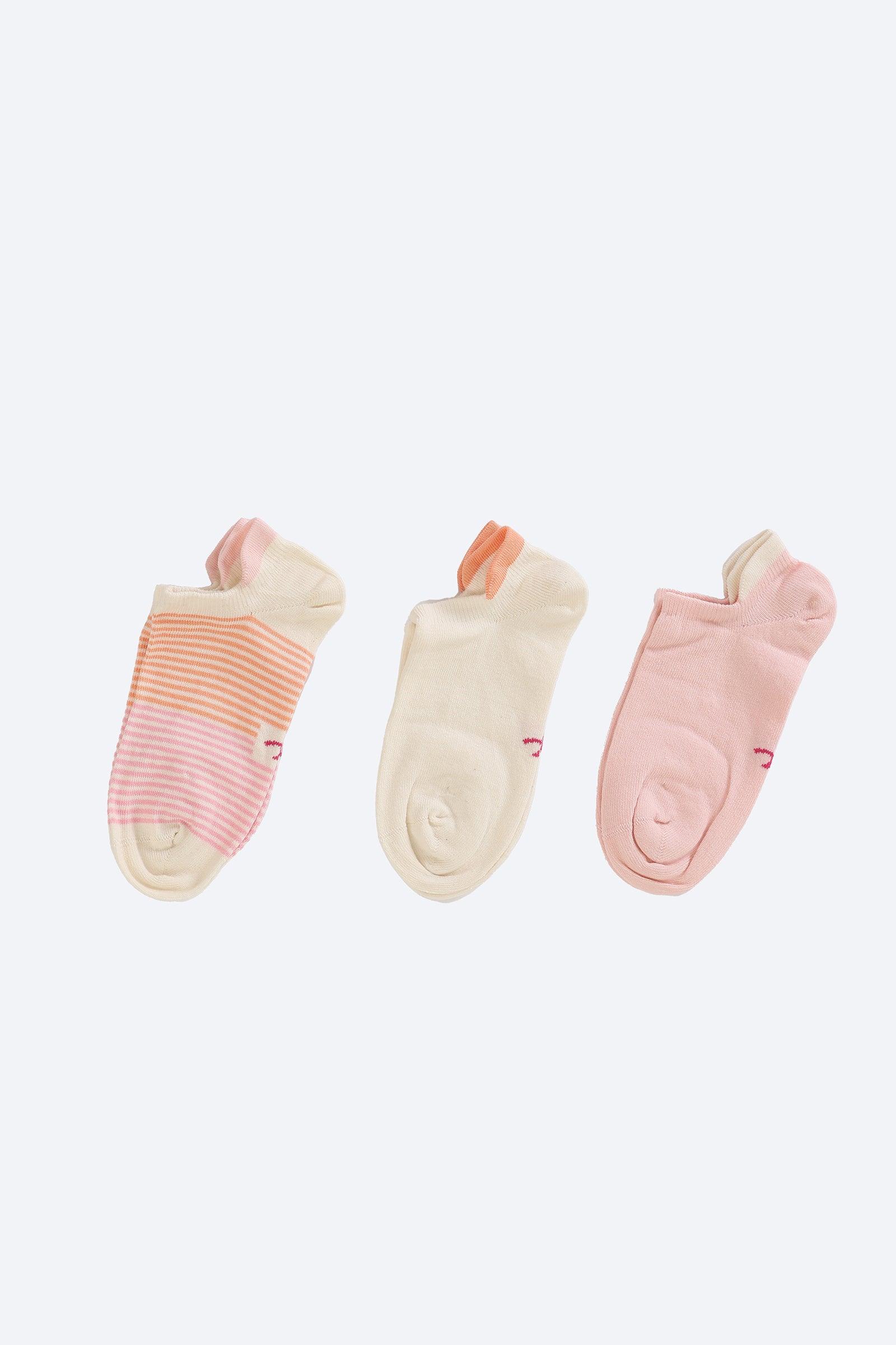 Pack of 3 Cotton Socks - Carina - كارينا