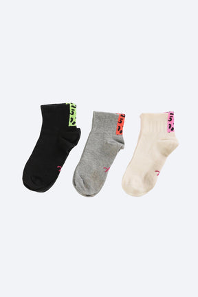 Pack of 3 Cotton Socks - Carina - كارينا